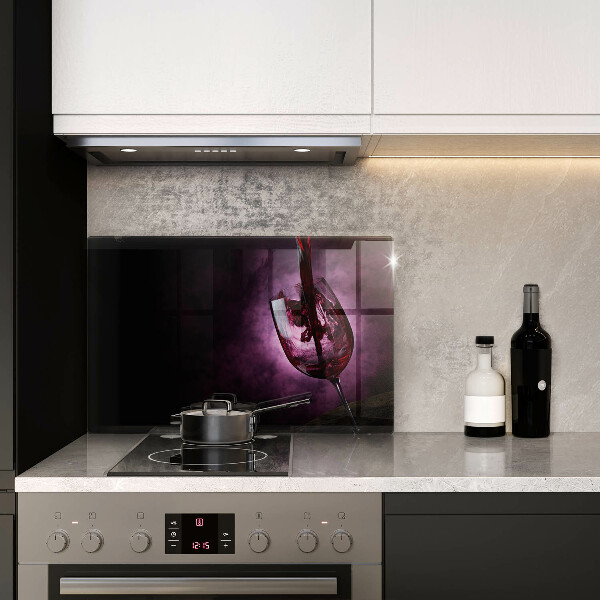 Skleněná deska za sporák Sklenice vína