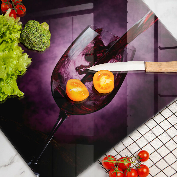 Skleněná deska za sporák Sklenice vína