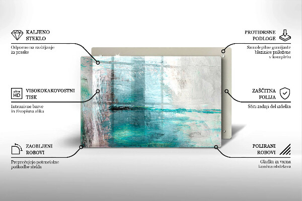 Skleněná deska za sporák Malování abstrakce pozadí