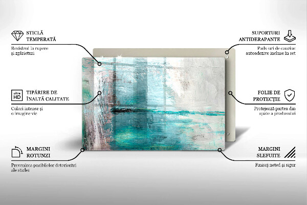 Skleněná deska za sporák Malování abstrakce pozadí