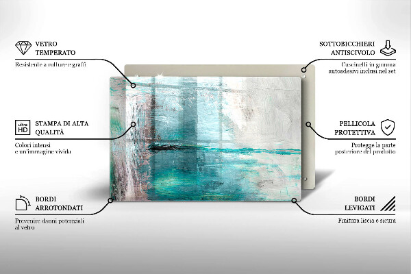 Skleněná deska za sporák Malování abstrakce pozadí