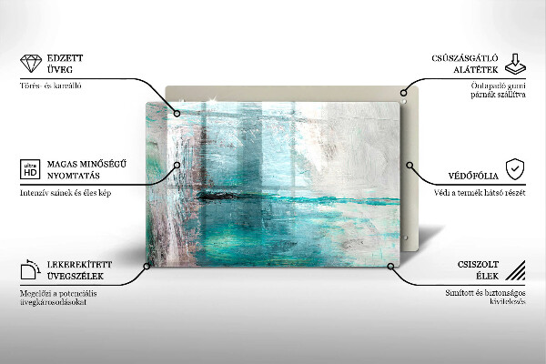 Skleněná deska za sporák Malování abstrakce pozadí