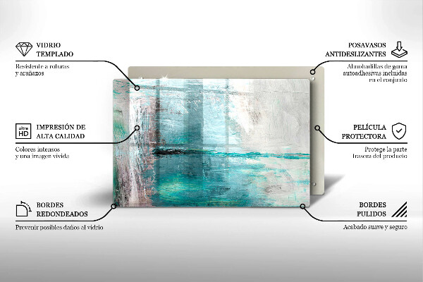 Skleněná deska za sporák Malování abstrakce pozadí