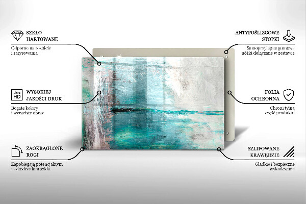 Skleněná deska za sporák Malování abstrakce pozadí