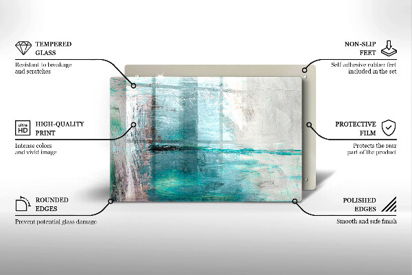 Skleněná deska za sporák Malování abstrakce pozadí