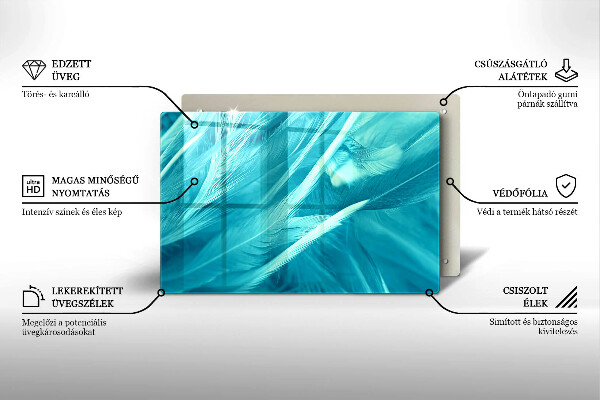 Skleněná deska za sporák Jemné peří