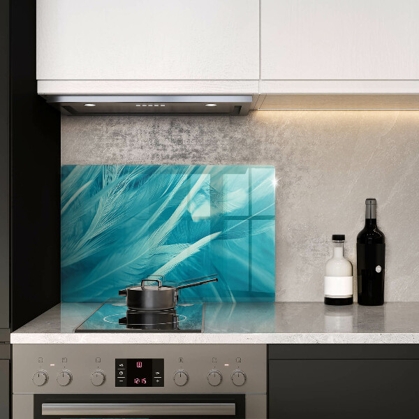 Skleněná deska za sporák Jemné peří