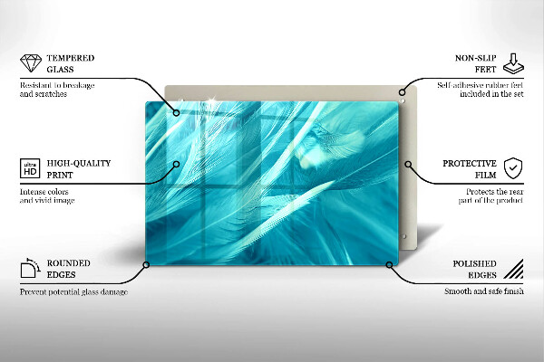 Skleněná deska za sporák Jemné peří