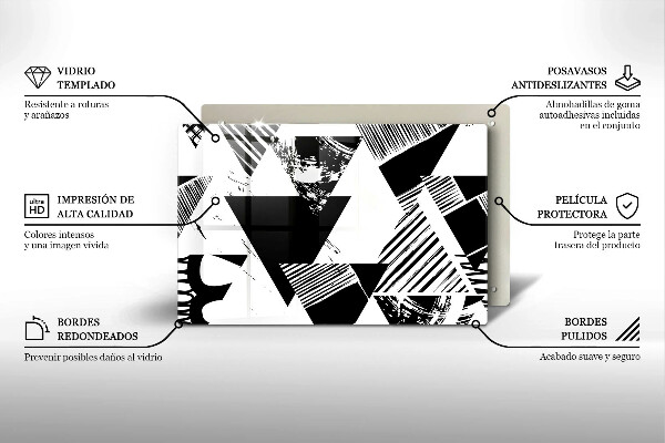 Skleněná deska za sporák Geometrické trojúhelníky