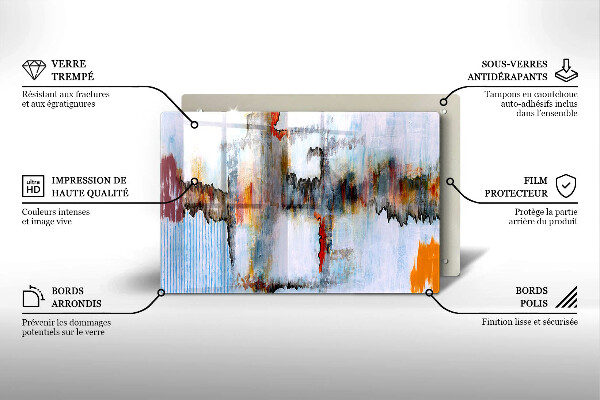 Skleněná deska za sporák Abstrakce barvy