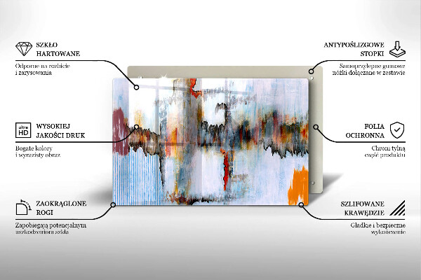 Skleněná deska za sporák Abstrakce barvy