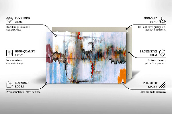 Skleněná deska za sporák Abstrakce barvy