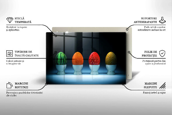 Skleněná deska za sporák Abstraktní ovocná vejce