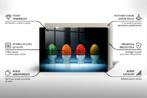 Skleněná deska za sporák Abstraktní ovocná vejce