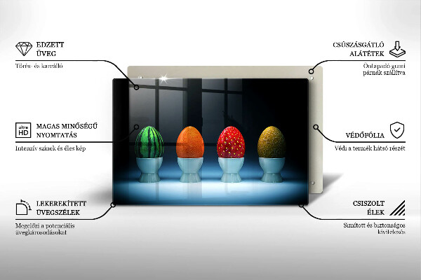 Skleněná deska za sporák Abstraktní ovocná vejce