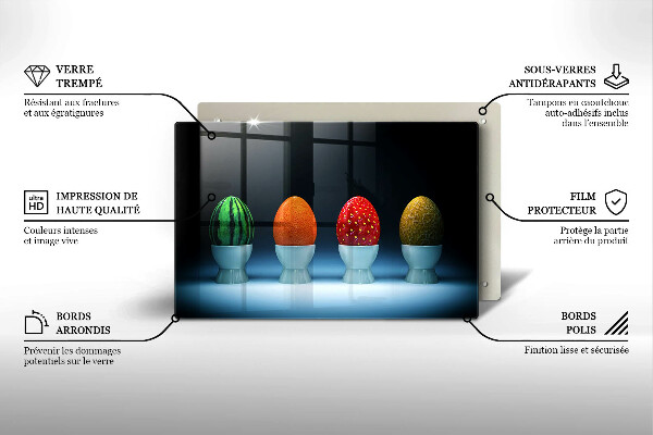 Skleněná deska za sporák Abstraktní ovocná vejce