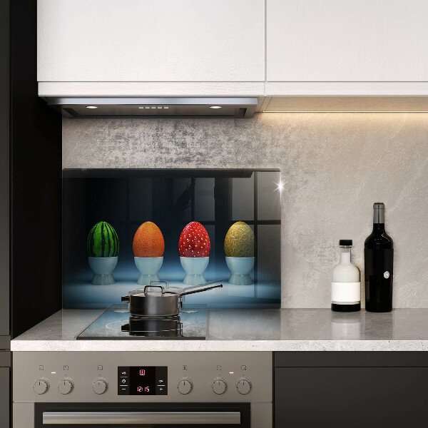 Skleněná deska za sporák Abstraktní ovocná vejce