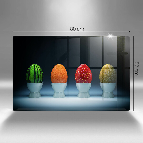 Skleněná deska za sporák Abstraktní ovocná vejce