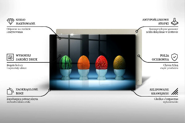 Skleněná deska za sporák Abstraktní ovocná vejce