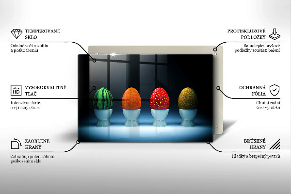 Skleněná deska za sporák Abstraktní ovocná vejce