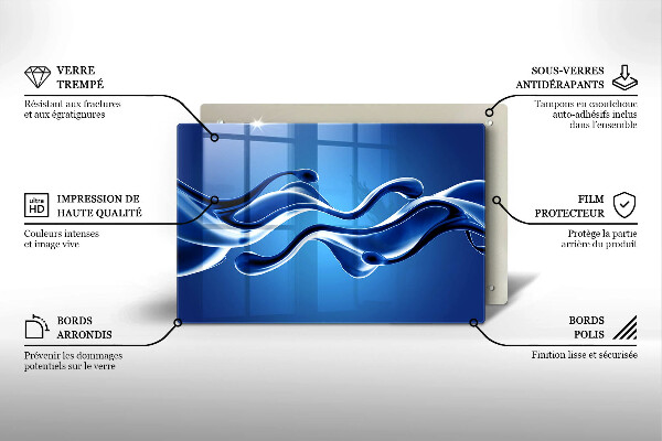 Skleněná deska za sporák Abstrakce tekutin