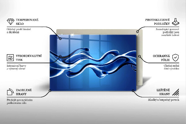 Skleněná deska za sporák Abstrakce tekutin
