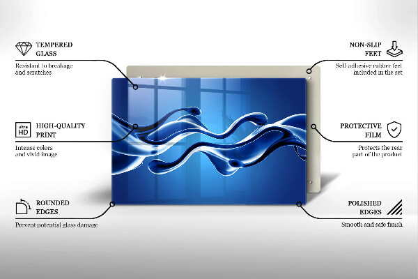 Skleněná deska za sporák Abstrakce tekutin