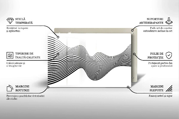Skleněná deska za sporák Lineární abstrakce
