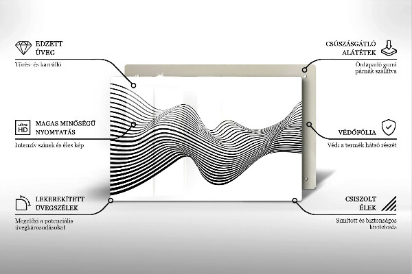 Skleněná deska za sporák Lineární abstrakce