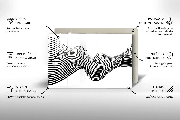 Skleněná deska za sporák Lineární abstrakce