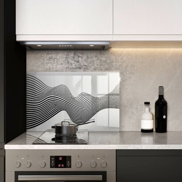 Skleněná deska za sporák Lineární abstrakce