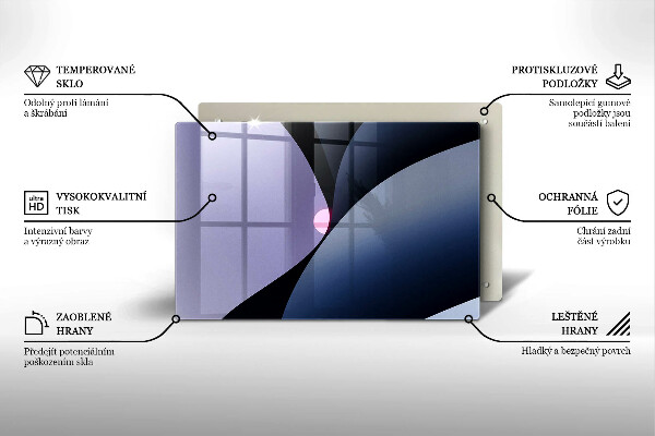 Skleněná deska za sporák Abstraktní tvary