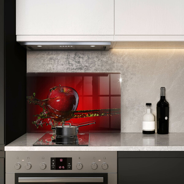 Skleněná deska za sporák Apple ovoce ve vodě