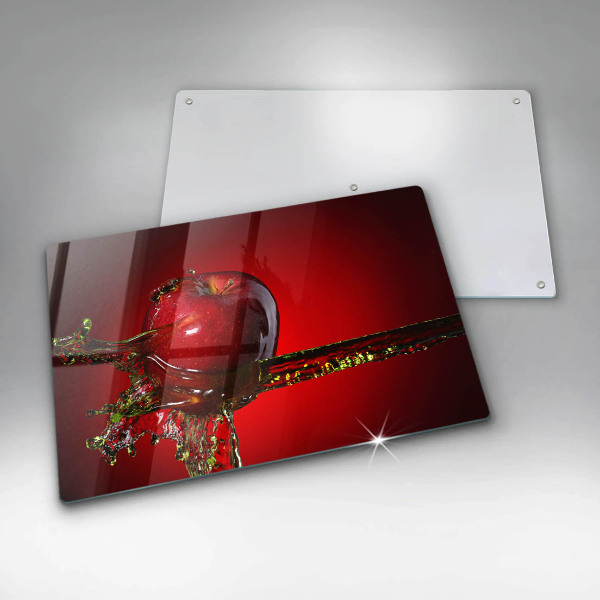 Skleněná deska za sporák Apple ovoce ve vodě