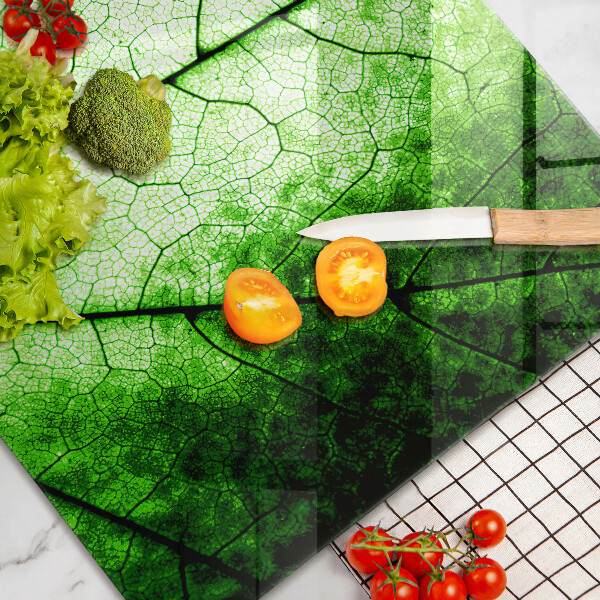 Skleněná deska za sporák Dekorativní žilnatý list
