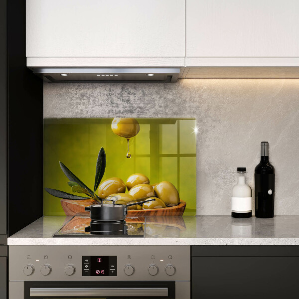 Skleněná deska za sporák Chutné olivy