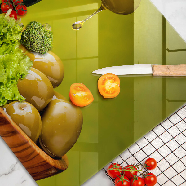 Skleněná deska za sporák Chutné olivy