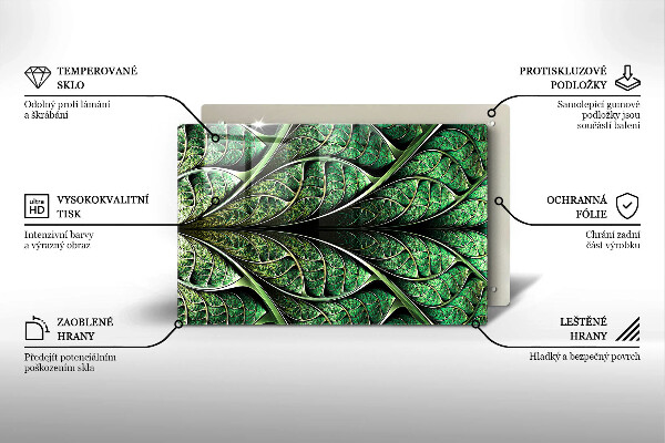 Skleněná deska za sporák Struktura žilek listu