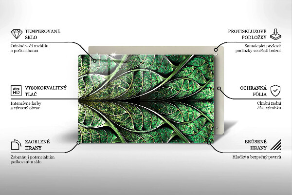 Skleněná deska za sporák Struktura žilek listu