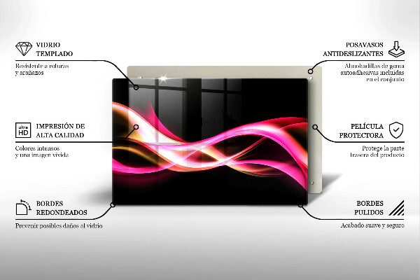 Skleněná deska za sporák Abstraktní neonový kouř