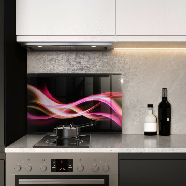 Skleněná deska za sporák Abstraktní neonový kouř