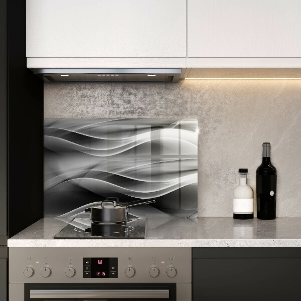 Skleněná deska za sporák Abstraktní linie kouře