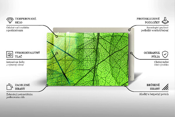 Skleněná deska za sporák Přírodní listové žíly