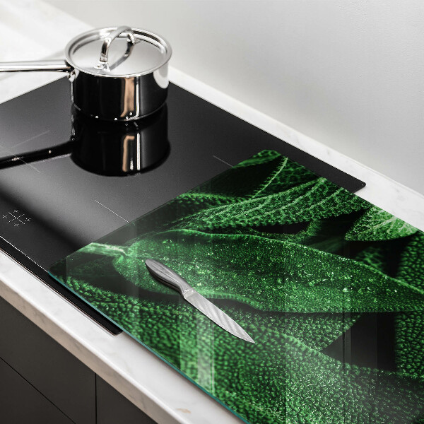 Skleněná deska za sporák Listy rostliny