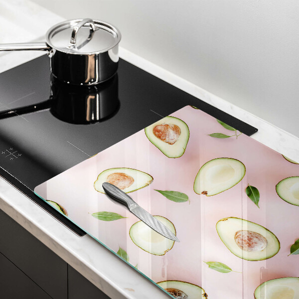 Skleněná deska za sporák Avokádový vzor