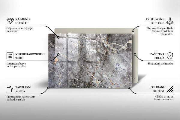 Skleněná deska za sporák Textura kamene