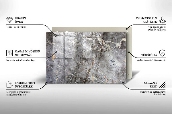 Skleněná deska za sporák Textura kamene