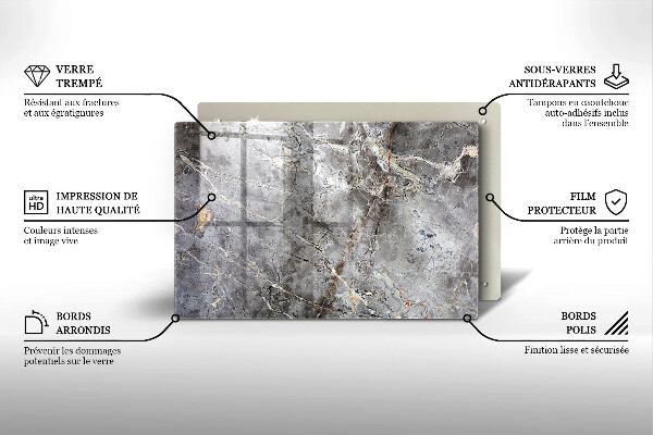 Skleněná deska za sporák Textura kamene