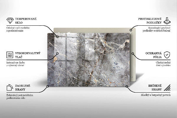 Skleněná deska za sporák Textura kamene