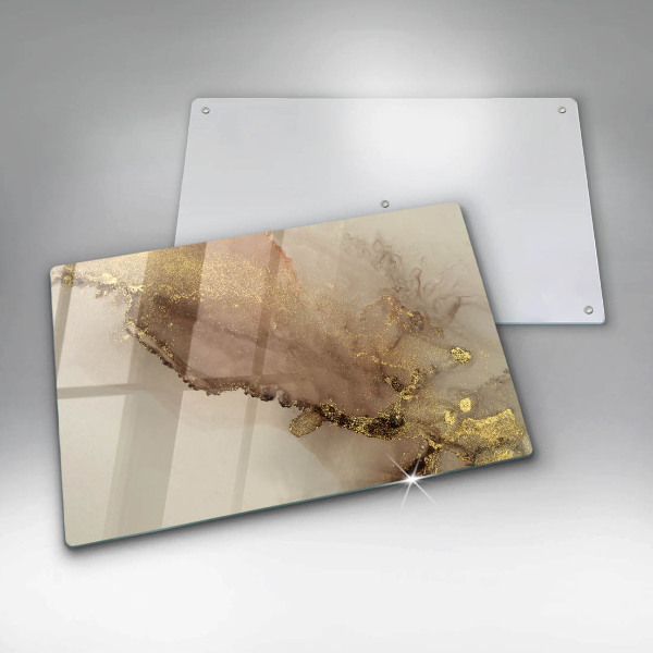 Skleněná deska za sporák Zlatá abstrakce